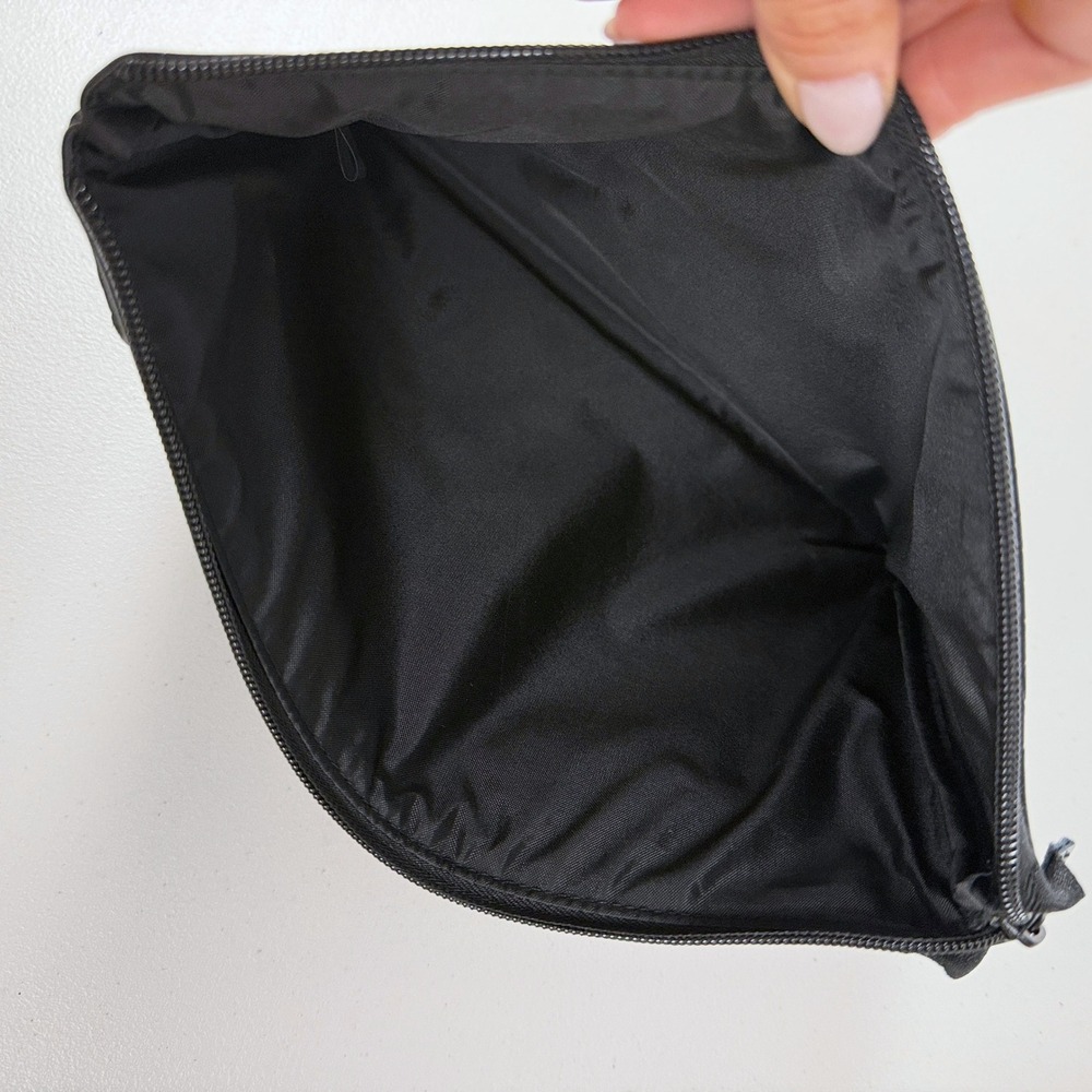BEIS Black Croc Embossed Zipper‎ Pouch Travel Cosmetic Makeup Bag - Picture 5 of 8